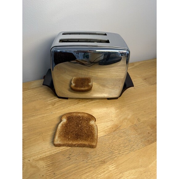 Toastmaster Super Deluxe Toaster Chrome Auto Pop Up MCM Vtg 1950s Works Well - Picture 9 of 14